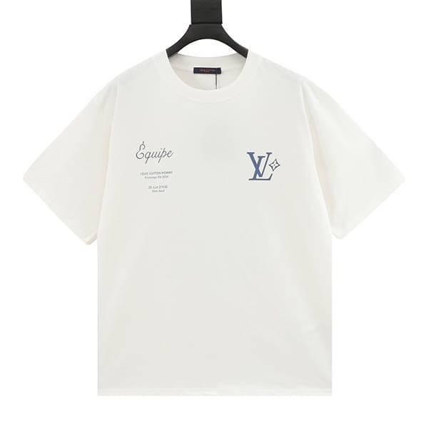 大人気！ルイヴィトン 偽物 コットンショートスリーブ クルーネック Tシャツ vui07879